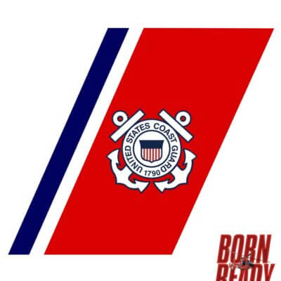 USCG Racing Stripe Coast Guard Veteran 3-18 Inch Custom Decal Sticker