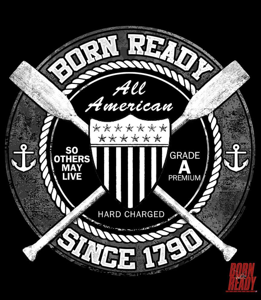 USCG Born Ready All American Coast Guard Veteran 3-18 Inch Custom Decal Sticker
