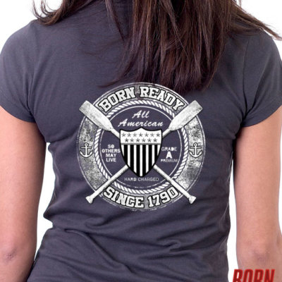 USCG Born Ready All American Womens Shirt