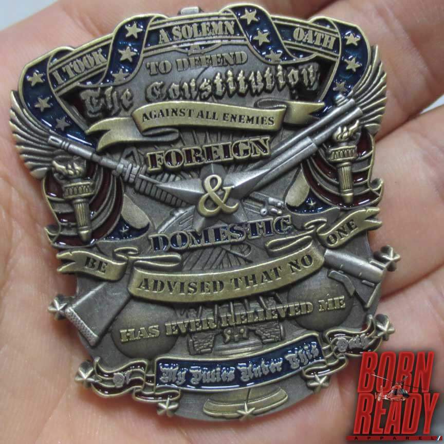 US Constitution Oath Coast Guard Custom Engraved Challenge Coin