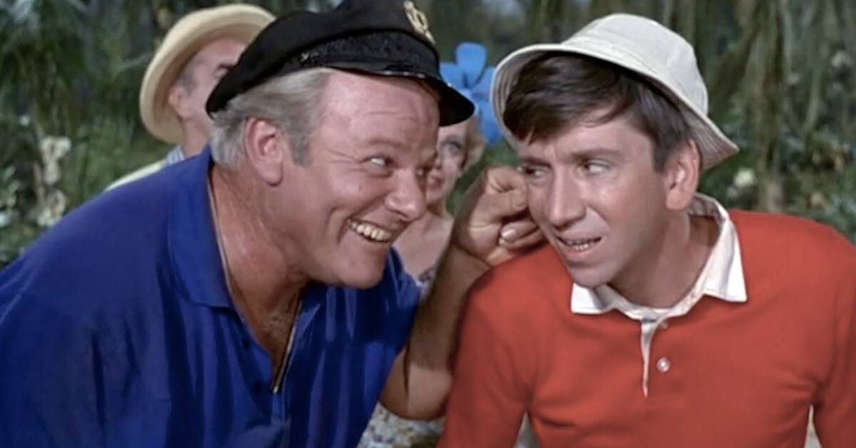 Alan Hale as The Skipper with Bob Denver as Gilligan on Gilligan's Islands