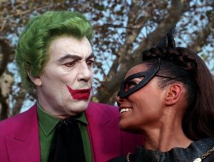 Cesar Romero as the Joker with Cat Woman