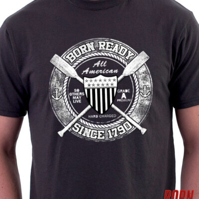 USCG Born Ready All American Coast Guard Veteran Custom Men's Shirt