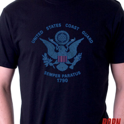 Semper Paratus Flag Coast Guard Veteran Custom Men's Shirt