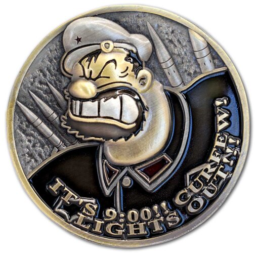 Popeye Bluto Anti-Commi Flip Coast Guard Challenge Coin
