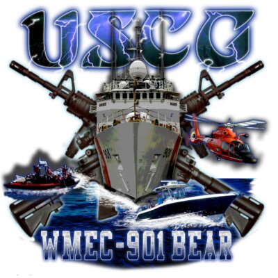 USCG WMEC-901-BEAR Coast Guard Veteran 3-18 Inch Custom Decal Sticker