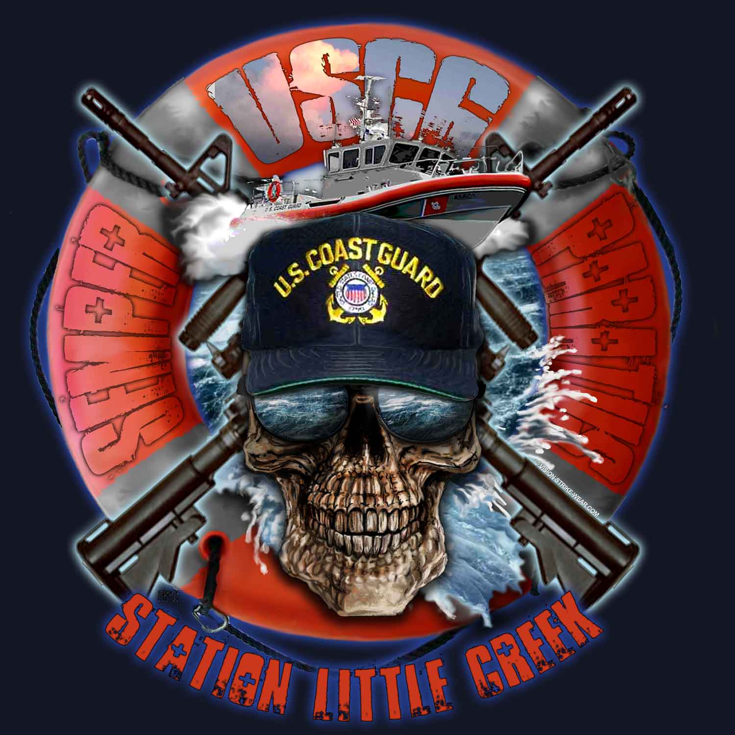 USCG Station Little Creek Semper Paratus Coast Guard Veteran 3-18 Inch Custom Decal Sticker