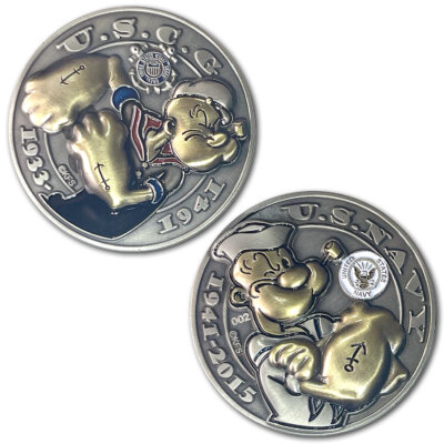 Popeye USCG USN Flip Coast Guard Challenge Coin