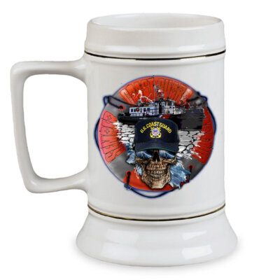 Ice Breaker Coast Guard Semper Paratus Veteran 28 oz Ceramic Beer Drinking Stein