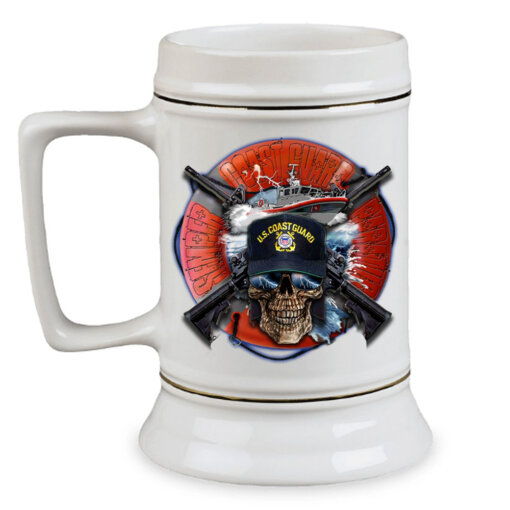 Safe Boat Coast Guard Semper Paratus Veteran 28 oz Ceramic Beer Drinking Stein