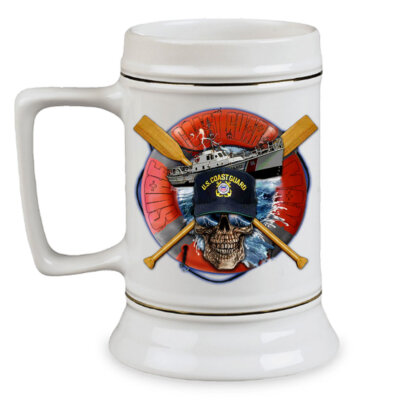 Surfman 52 ft MLB Coast Guard Semper Paratus Veteran 28 oz Ceramic Beer Drinking Stein