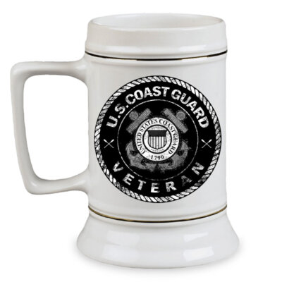 US Coast Guard Semper Paratus Veteran 28 oz Ceramic Beer Drinking Stein