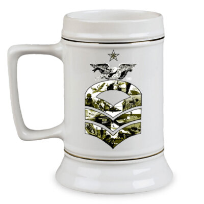 Senior Chief Petty Officer Rank 1790 Coast Guard Veteran 28 oz Ceramic Beer Drinking Stein