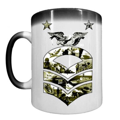 Master Chief Petty Officer Rank 1790 Coast Guard Veteran 15oz Ceramic Heat-Activated Custom Coffee Mug