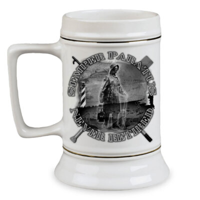 Never Retired Coast Guard Semper Paratus Veteran 28 oz Ceramic Beer Drinking Stein