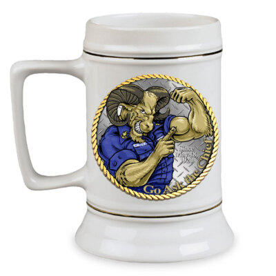US Coast Guard Go Ask The Chief Veteran 28 oz Ceramic Beer Drinking Stein