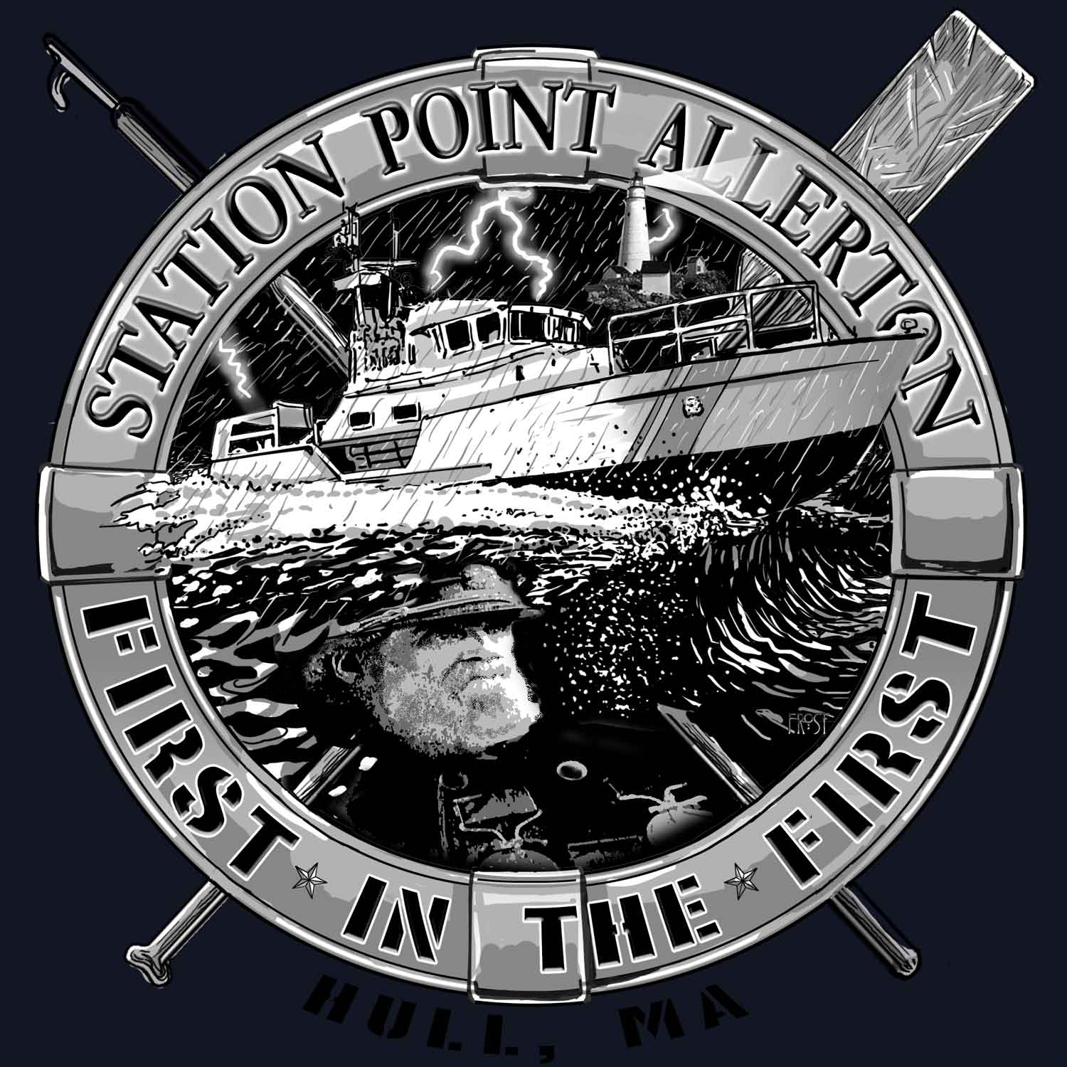 USCG Station Point Allerton Coast Guard Veteran 3-18 Inch Custom Decal Sticker