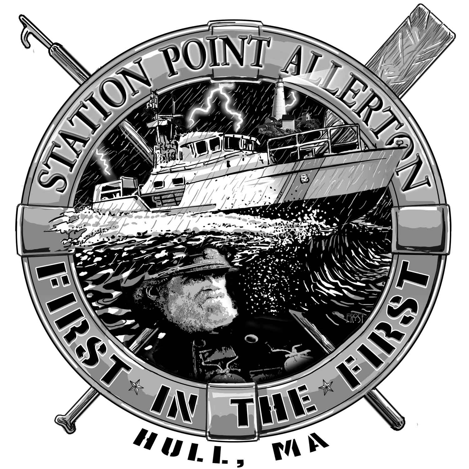 USCG Station Point Allerton Coast Guard Veteran 3-18 Inch Custom Decal Sticker