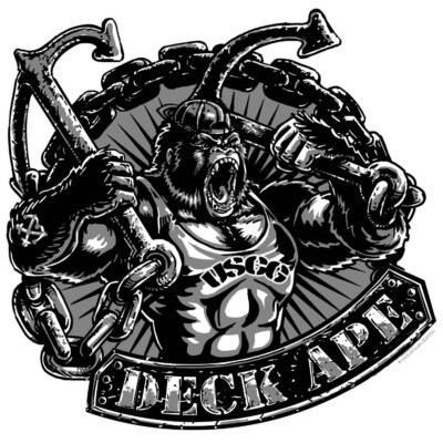 USCG Deck Ape Boatswains Mate Coast Guard Veteran 3-18 Inch Custom Decal Sticker