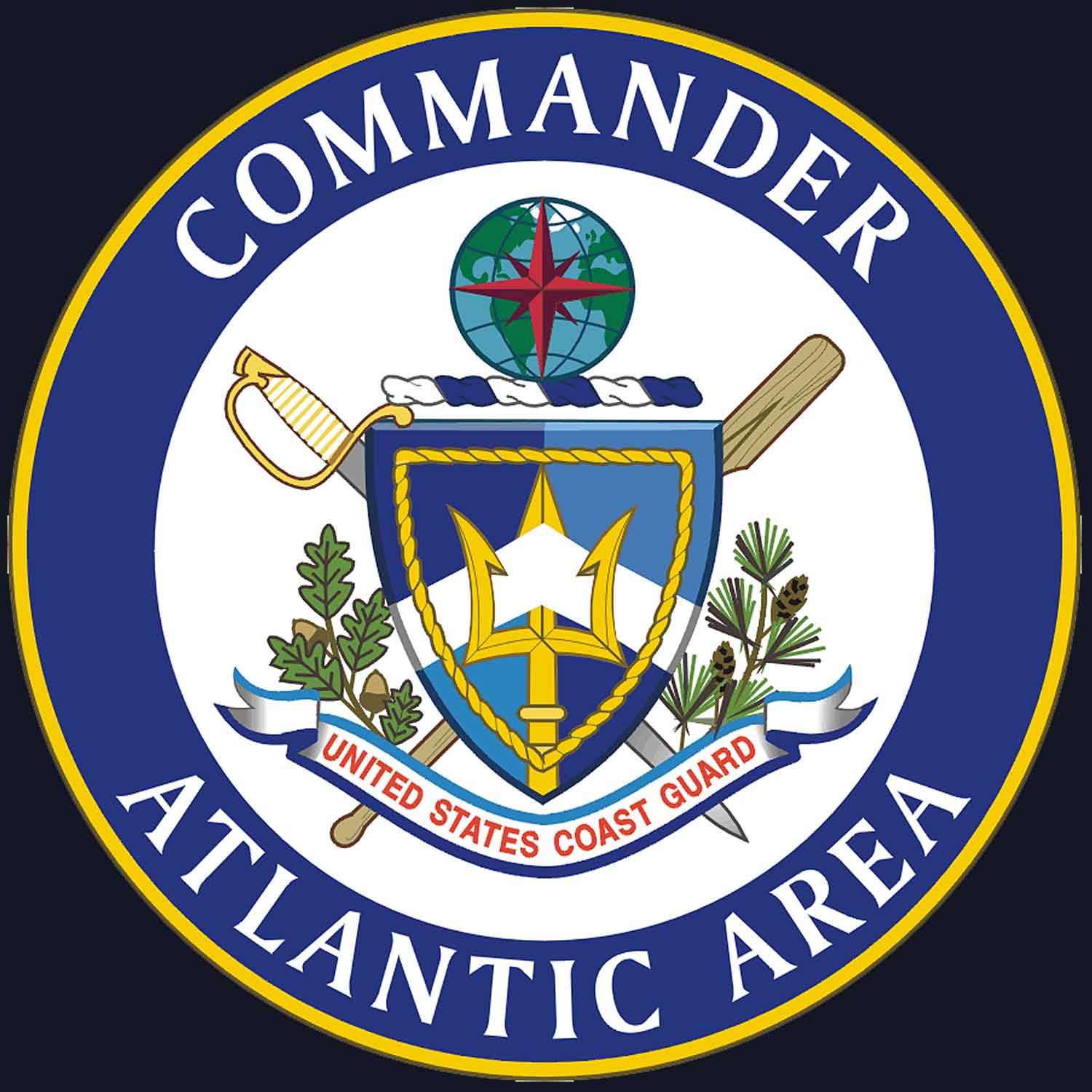 Commander Atlantic Area Coast Guard Veteran 3-18 Inch Custom Decal Sticker