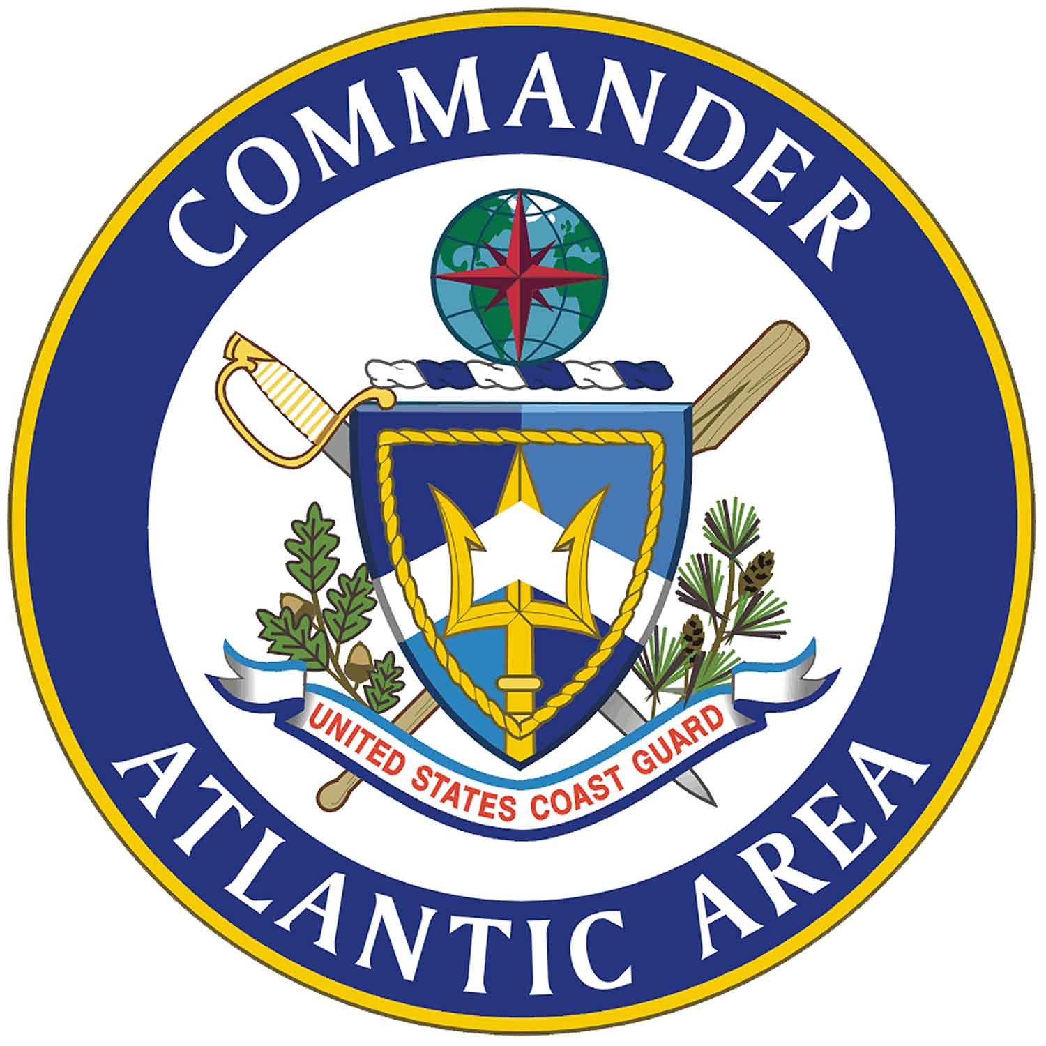 Commander Atlantic Area Coast Guard Veteran 3-18 Inch Custom Decal Sticker