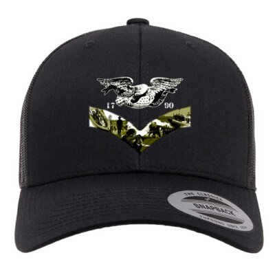 3rd Class Petty Officer Rank Coast Guard Veteran Black Retro Trucker Cap