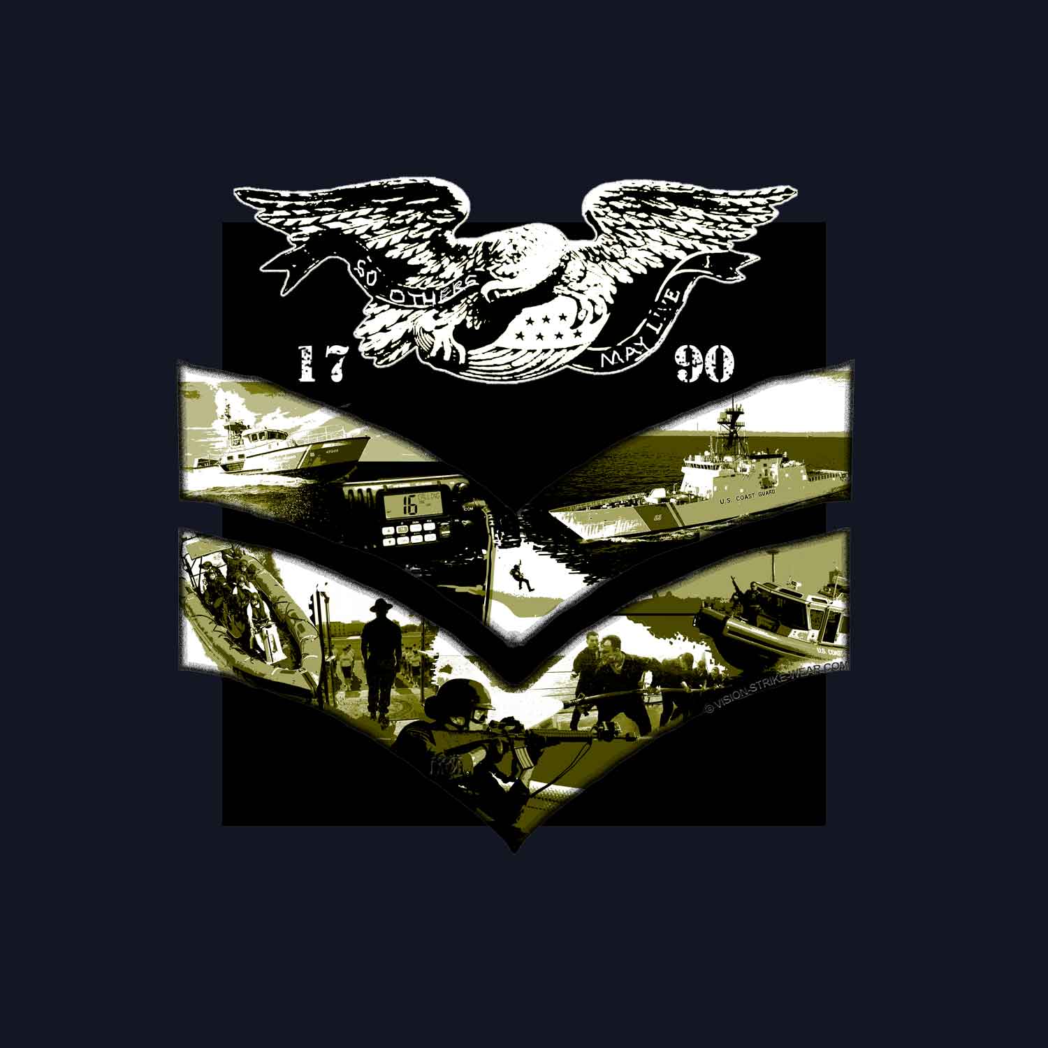 USCG Petty Officer 2nd Class Rate Coast Guard Veteran 3-18 Inch Custom Decal Sticker