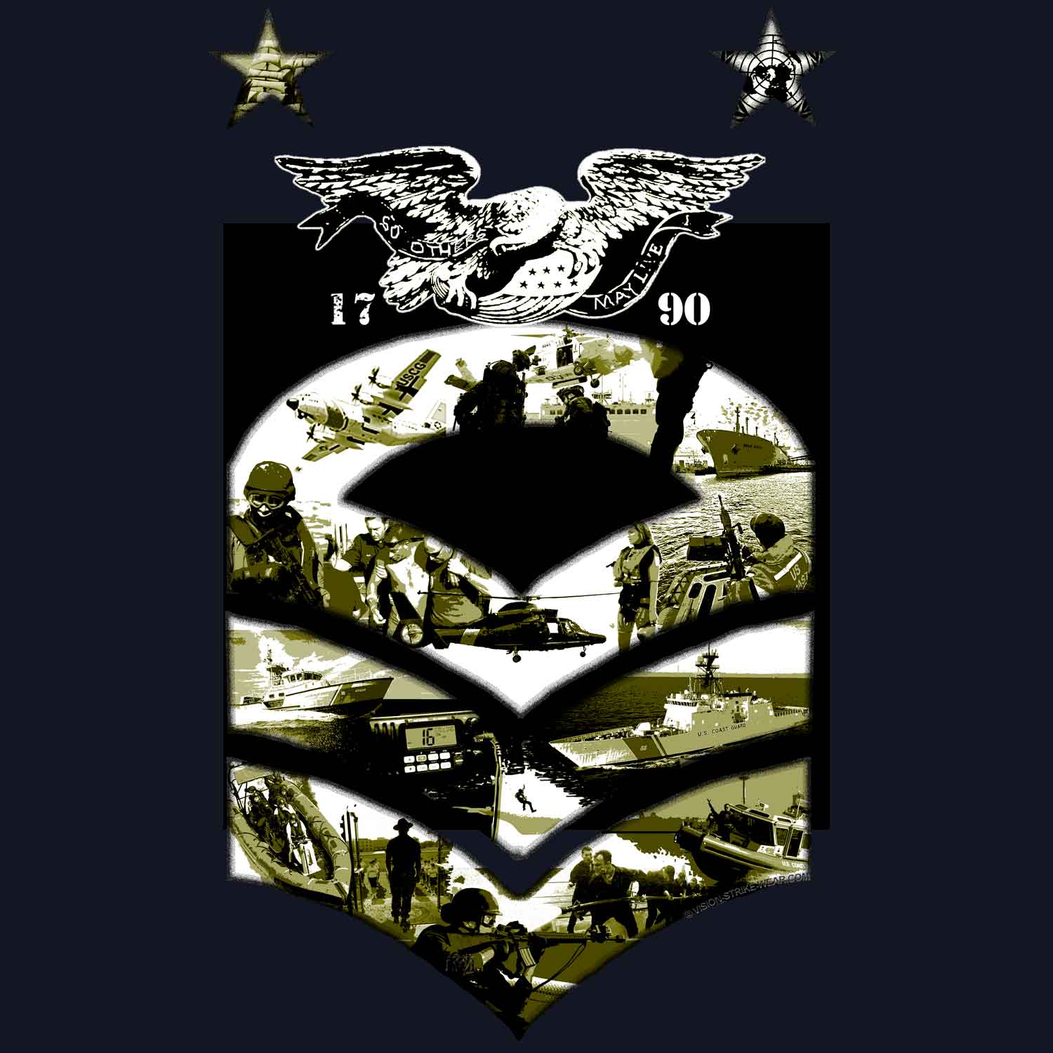 USCG Master Chief Petty Officer Coast Guard Veteran 3-18 Inch Custom Decal Sticker