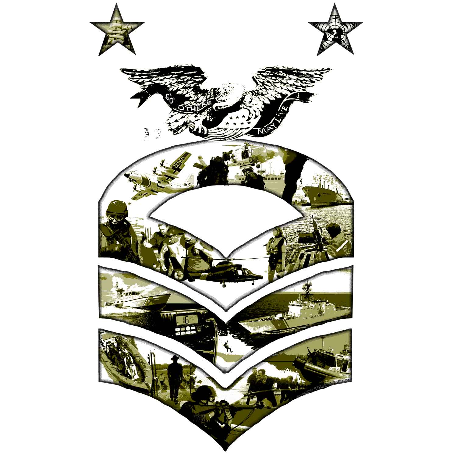 USCG Master Chief Petty Officer Coast Guard Veteran 3-18 Inch Custom Decal Sticker