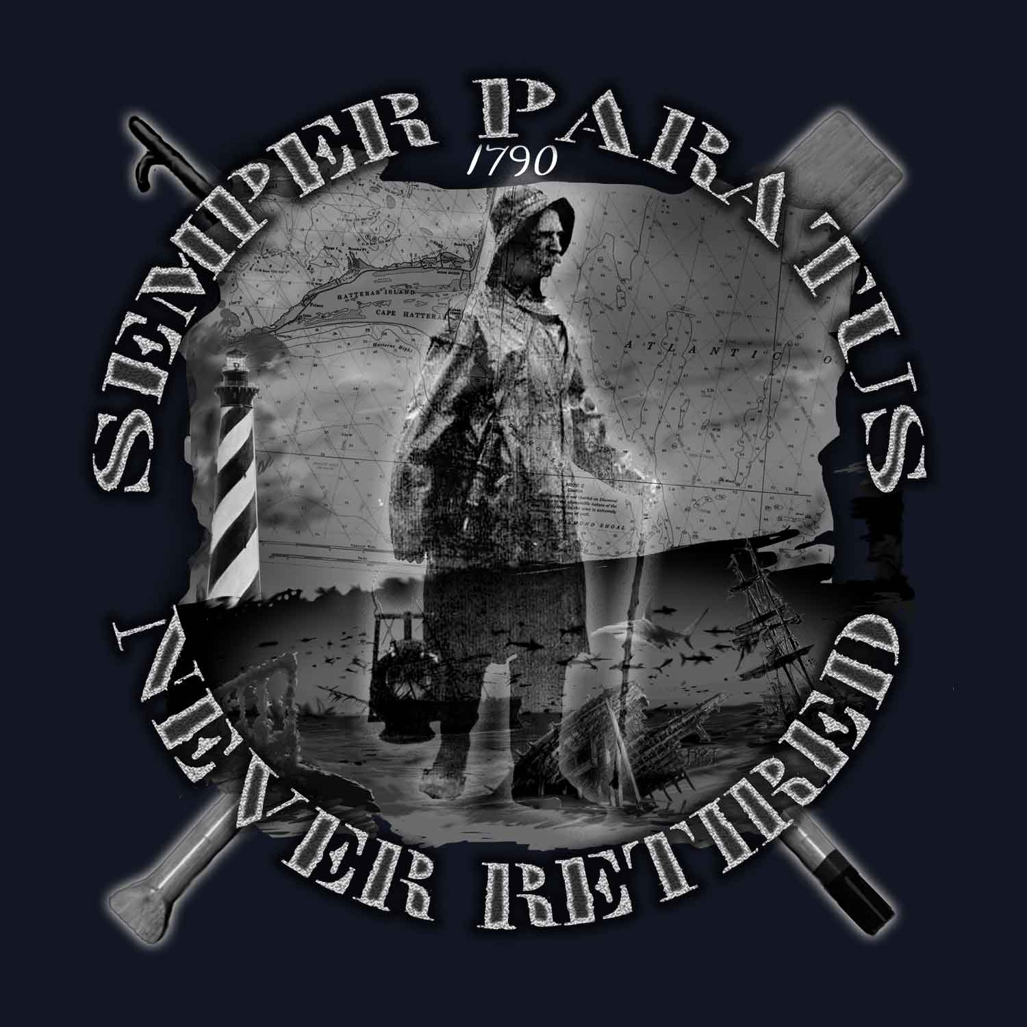 USCG Semper Paratus Never Retired Coast Guard Veteran 3-18 Inch Custom Decal Sticker