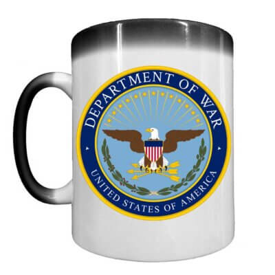 Department of War 2025 United States Of America Heat-Activated 15 oz Ceramic Custom Coffee Mug