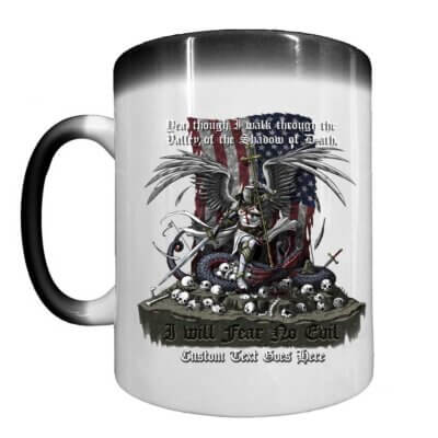 Psalm 23:4 Fear No Evil Prayer Veteran Heat-Activated 15 oz Ceramic Custom Coffee Mug