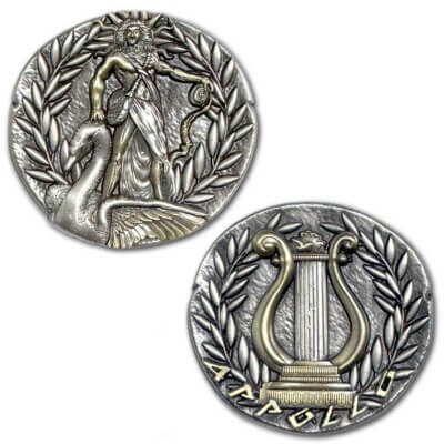 Apollo Greek God of Oracles Healing Archery Swan Ancient Collectible Coin