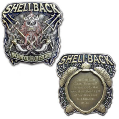 Shellback Crossing the Equator Custom Engraved Collectible Challenge Coin