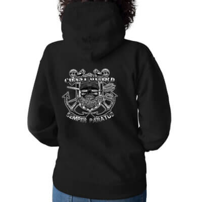 Deadly Bubble Jolly Roger Semper Paratus US Coast Guard Veteran Custom Hoodie