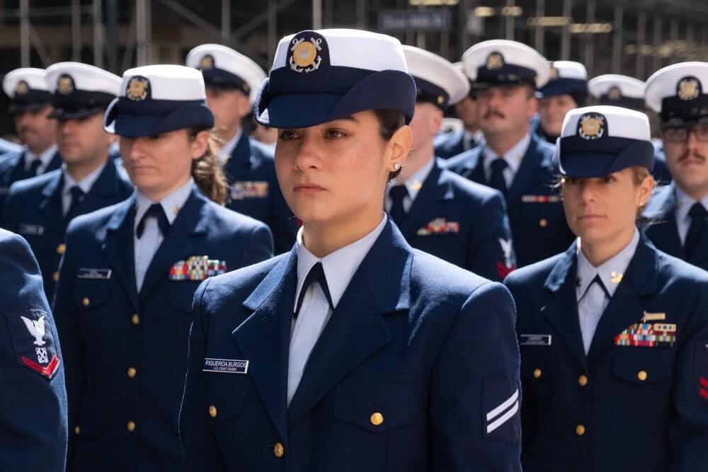 Coast Guard Birthdayenlisted members in formation