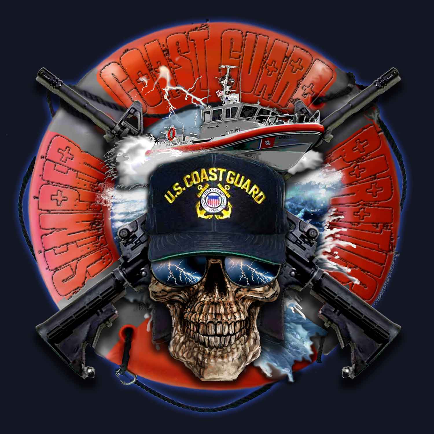Safe Boat Semper Paratus Coast Guard Veteran 3-18 Inch Custom Decal Sticker